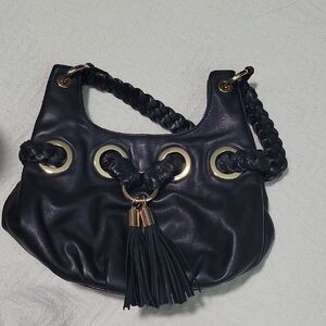 Michael Kors Black Braided Leather Handle Bag